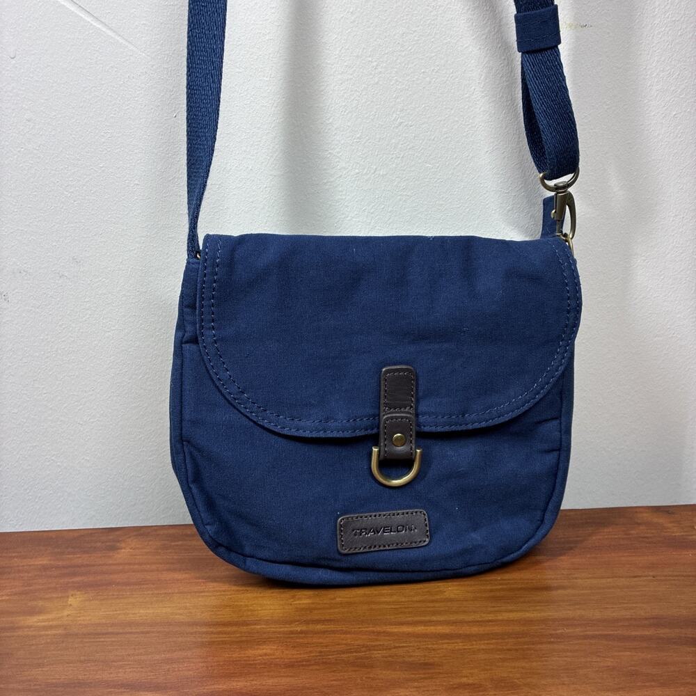 Travelon Anti-Theft Courier Tour Crossbody Bag Navy RFID Adjustable Strap